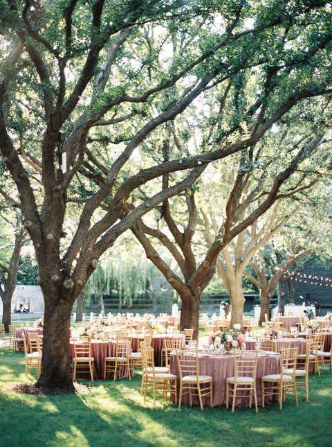 Nasher Sculpture Center wedding reception outdoor in the garden